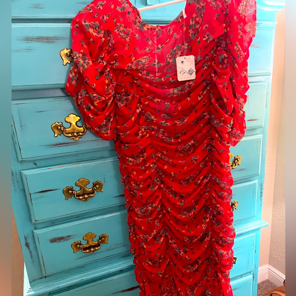 NWT Free People Brielle Ruched Dress